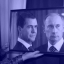 Портрет президента  Путина с Медведевым, широкоформатная печать, рамка, багет 28223-2.